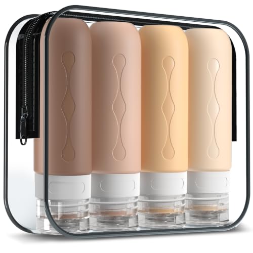 Image of Gemice Travel Bottles for Toiletries Tsa Approved Travel 3oz Size Containers BPA Free Leak Proof Travel Tubs Refillable Liquid Travel Accessories for Cometic Shampoo and Lotion Soap