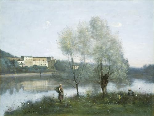 Cuadro decorativo Ville-d'avray de Jean Baptiste Camille Corot, lienzo de 60x90cm