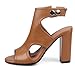 Imagen de Gicoiz Tacón Chunky Mujer Peep Toe Gladiator Sandals Slingback Verano Correa de Tobillo High Sandalias Strappy Romano Zapatos Marrón Talla 38 EU-39Cn