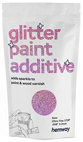 Hemway Glitter Paint Additive Ultrafine 1/128" .008" 0.2MM Emulsion Water Based Paints Wall