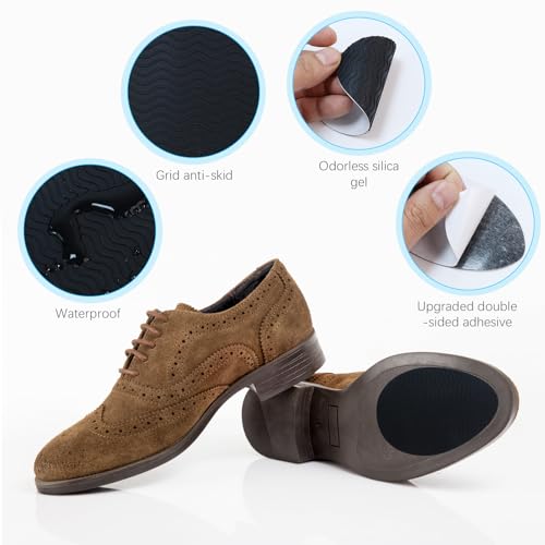 Image of Silicone, 8 PCS Self-Adhesive Non-Slip Shoe Pads, 3.5 inch | For Bottom of Shoes and Heels, Sole Guard, Protect & Restore Shoe Soles