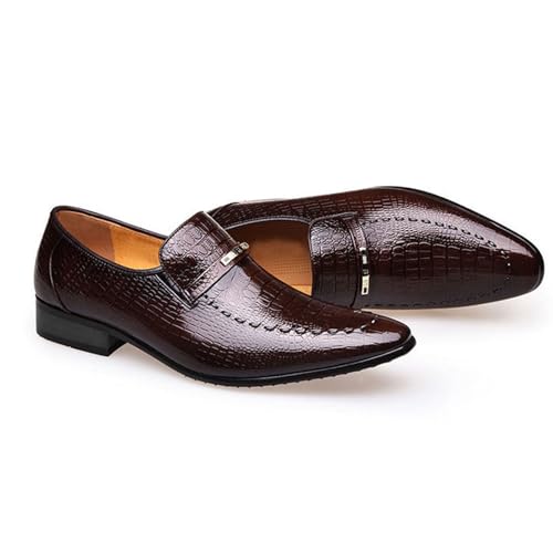 Generic Dress Shoes for Men, Classic Alligator Printed Business Leather Dress Slip on Derby Shoes for Mens3