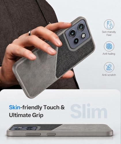 Image of Jkobi Back Cover Case for Motorola Moto Edge 50 Neo (Dual PU Leather Stitch | Professional Minimalist | Soft and Flexible)