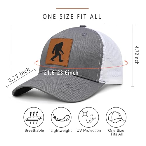 Image of Mens Hat Snapback Trucker Hats Outdoor Gifts for Men Dad Husband Father's Day Leather Pattern Baseball Cap