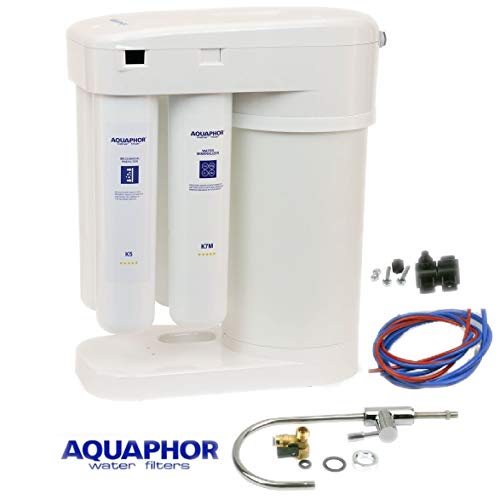 AQUAPHOR Sistema De Osmosis Inversa para Filtrado De Agua Potable RO-101S Morion (1,9-6,3 Bar, Rendimiento: 190 L/día, Depósito de 5 L con Grifo)