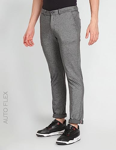 Image of Arrow Men's Autoflex Knitted Skinny Fit Trousers