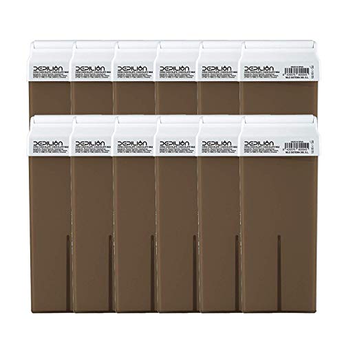 12 x Cera depilatoria Roll On cartuchos de 100ml Chocolate - Roll-on Cera para depilación - Depilion Cover