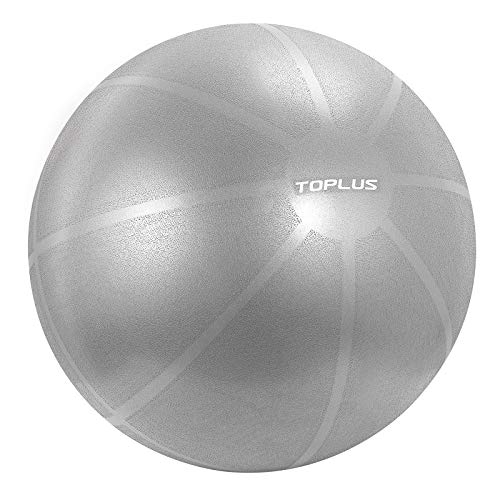 TOPLUS Gymnastikball Sitzball Extra Dicker Yoga-Ball-Stuhl, Anti-Berst-Stabilitätsball für hohe Beanspruchung, Balance Ball mit Schnellpumpe-Dunkelgrau&65cm