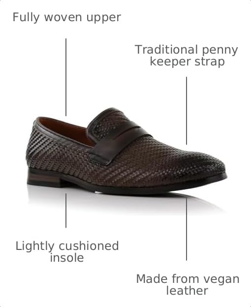 Image of Ferro Aldo Men's Classic Penny Loafers & Slip-On Dress Shoes | Woven, Floral, and Plaid Styles |