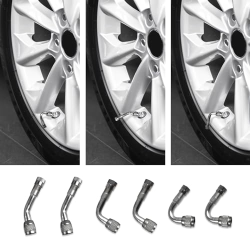 DWARFOO 6PCS Valve Stem Extenders, 45°/90°/135°, Universal