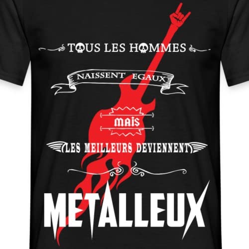 Spreadshirt® Les Meilleurs Deviennent Métalleux T-Shirt Homme Heavy Metal Hard Rock Guitare Humour - Les Beatles, Paul McCartney, John Lennon, RIngo Starr, George Harrison Spreadshirt® Les Meilleurs Deviennent Métalleux T-Shirt Homme Heavy Metal Hard Rock Guitare Humour – Image 3
