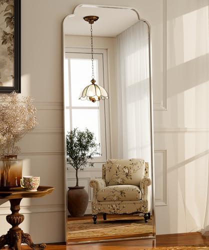 GLSLAND 21"x56" Petal Arched Silver Full Length Mirror – Wall