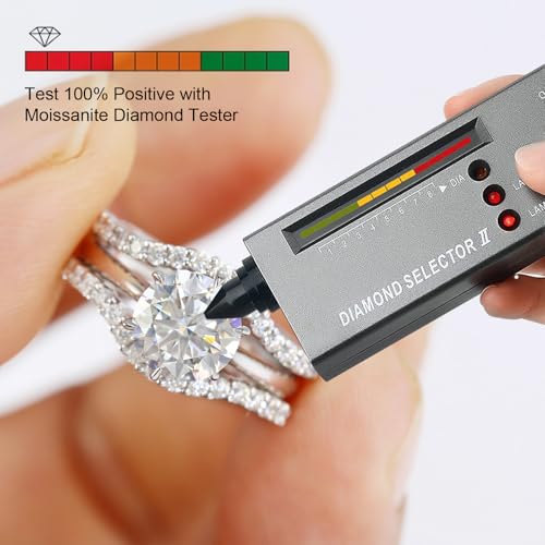 Moissanite Wedding Ring Set for Women, 2CT D Color VVS1 Bridal Set Wedding Bands S925 Sterling Silver with 18K White Gold Plated Engagement Anniversary Rings for Her4