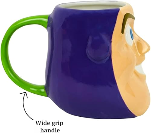 Miniatura 4 de RALME Pixar Toy Story - Taza con cara 3D Buzz Lightyear, extra grande de 20 onzas, taza de té o café de cerámica