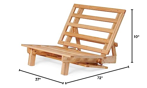 image for Nirvana Futons Twin Tri-Fold Wood Futon Sofa Bed Lounger Frame - (Spac