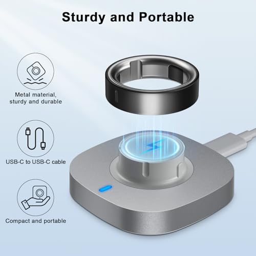 Cargador compatible con Oura Ring Gen 4 evita cortes de carga con base estable USB-C 6
