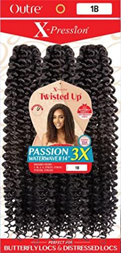 Outre Braids Outre XPression Twisted Up Butterfly Locs and Distressed Locs PASSION WATERWAVE II 14 3X 3PACK, 1