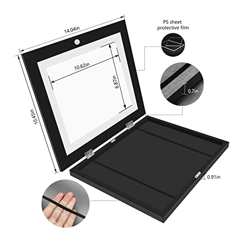 Veelot 1Pack Kids Art Frame, Front Opening Changeable Artwork Frames Great for Drawings Storage Children Projects Schoolwork Crafts A4 Hanging (8.3x11.8 Black)