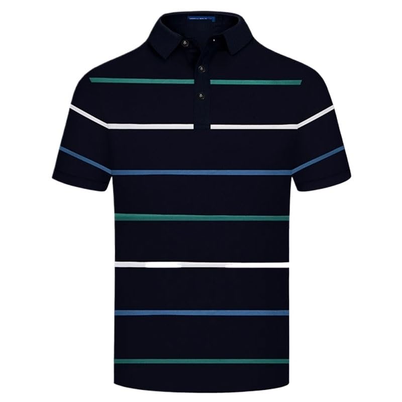 T-shirt à revers pour homme brodé aux finitions soignées style haut de gamme