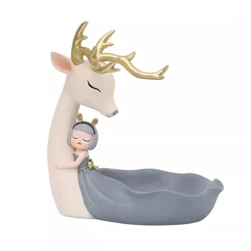 zhuyanbo007 Desk Statue, Entrance Key Storage Ornament, Home Decoration, Living Room, Bedroom, Desktop Shelf(White)