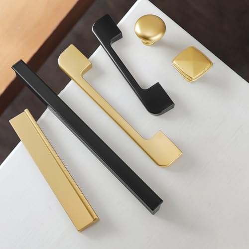 Confezione da 12 maniglie nere per armadietti, foro centrale da 224 mm, maniglie moderne per armadi da cucina, cassettiere, porte da fienile, armadi, facili da installare