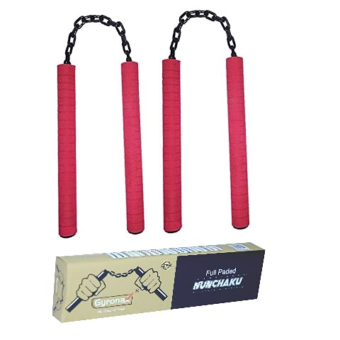 Gyronax Foam Nunchaku, Red Colour Handle 10” with 9” Black Metal Chain,Pack of 2,(Martial Arts Weapon & Equipment nanchaku) (B07WH3KRBM) Amazon Price History, Amazon Price Tracker