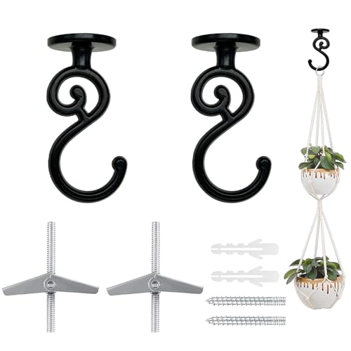 Evsteluo S-Shaped Heavy Duty Ceiling Hook,for Wood, Concrete & Drywall,