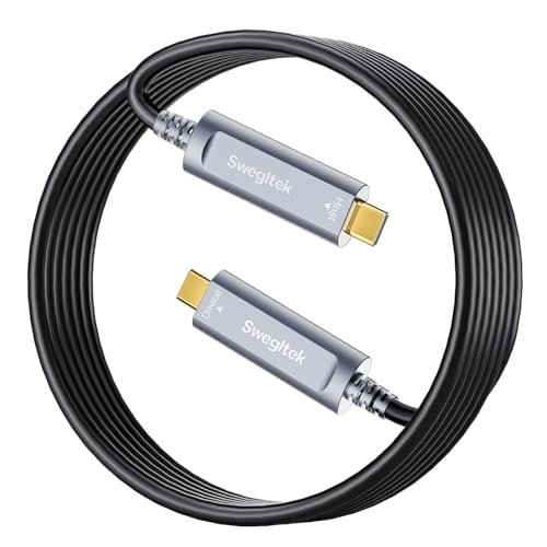 swegltek Fiber Optic USB C Cable(33ft),10Gbps Active Optical Type C Gen3.2 Cable,Compatible with Cameras,Displays,Projectors,Webcams,Printer