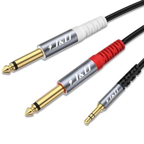 Cable adaptador Jack 3.5mm a dual 6.35mm 2 metros gris miniatura 1