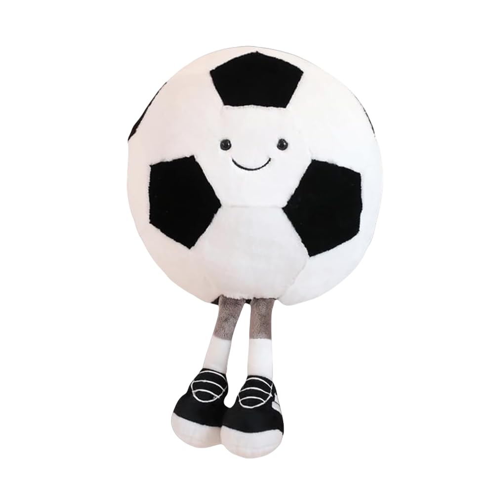 Lindos juguetes de peluche de fútbol de 11 pulgadas, almohada de baloncesto suave de peluche, almohada deportiva de regalo, almohada deportiva de fútbol (fútbol)