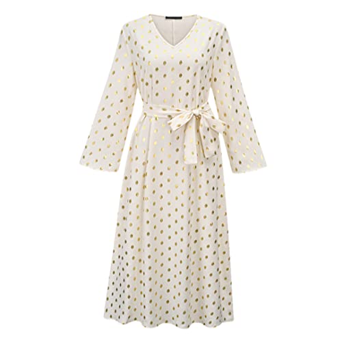 Robe de Dubaï marocaine et islamique longue blanc crème pour femme M