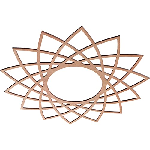 Image of Ekena Millwork 28 inchOD x 10 3 /4 inchID x 3 /8 inchT Eleanor Wood Fretwork Pierced Ceiling Medallion, Cherry