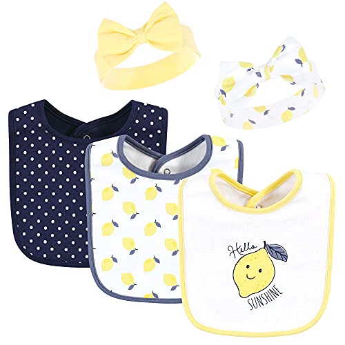 Image of Hudson Baby Unisex Baby Cotton Bib and Headband Set