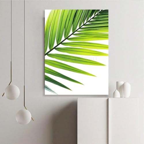 Toile murale feuilles de plantain vertes 70x100 cm avec cadre - 3