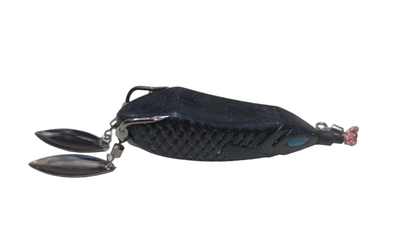 Fishing Dart Frog 17 Gram 80 MM - 1 PC Soft Silicon Super Quality Frog (Black Color)