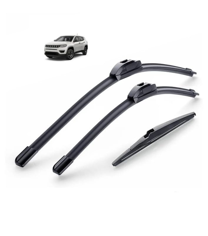 Image of AWB 24 inch+18 inch Frameless /Soft Wiper Blades with 10 inch Rear Specific Wiper Blade Replacement Set for Jeep Compass(Set of 3)