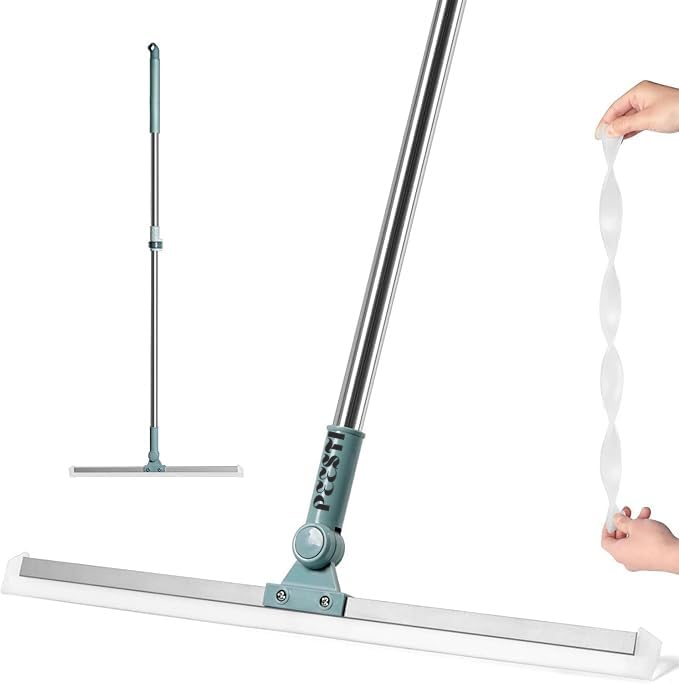 PEESTI Magic Broom 52" Silicon Floor Wiper Long Handle 180 Degree Rotating Squeegee Broom for Cleaning Silicon Rubber Floor Scrubber for Home Garage Bathroom Tile Marble Glass Window Cleaning-image-11