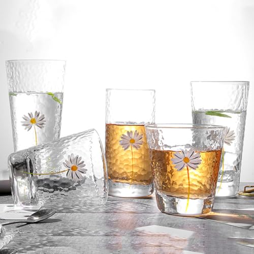 Tazas de agua de vidrio para banquetes y fiestas con motivos florales de Oriente 7