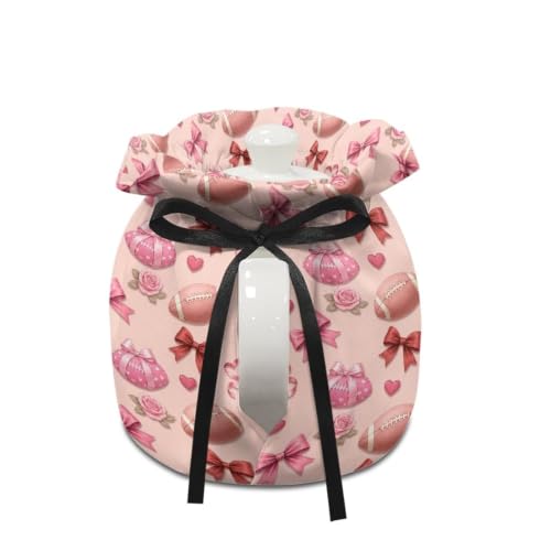 Image of Pink Bow Tea Cosy for Teapot Insulated Kettle Cover Fall Breakfast Warmer Kitchen Teapot Dust Covers Washable Tea Cozy Tabletop Decorations for Afternoon Tea Coffee Party
