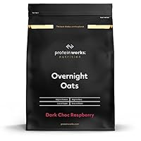 Protein Works Overnight Oats | Dunkle Schokolade & Himbeere | Proteinreiches Fühstück | Zuckerarmer Snack | Haferflocken mit geringem GI| 1kg
