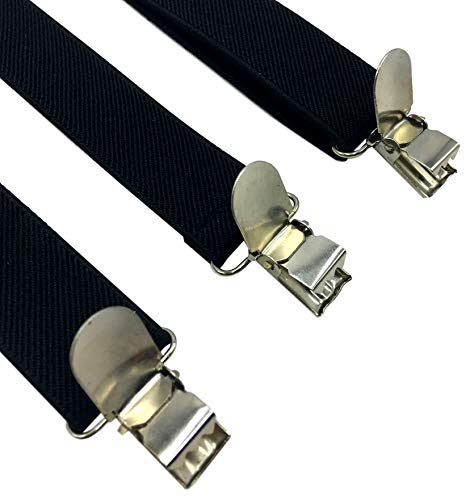 Lolelai Suspenders For Women And Men | Elastic, Adjustable, Y-Back | Pant Clips, Tuxedo Braces (1, Black) #TOP2