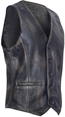 Mens Black Leather Waistcoat Casual Classic Formal Traditional Gilet Vest2