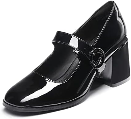 DREAM PAIRS Gesloten hakken voor dames.,Size 36,Zwart Pat,SDPU2346W NEW E