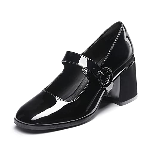 DREAM PAIRS Damen Pumps Frauen Chunky Plattform Mary Janes...