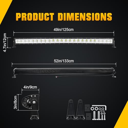 Barra LED SKYWORLD de 48'' con haz combinado e iluminación impermeable para coche y camión 4