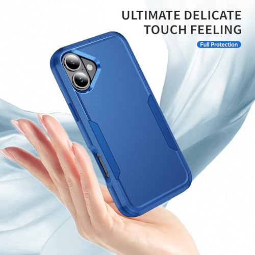 Image of Cubix Full Body Armor Cover for iPhone 16 Plus Pouch Hard PC + Soft TPU 3-Layer Military Grade Back Case (Navy)