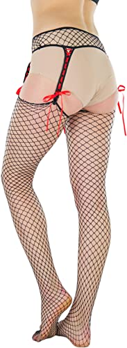 Image of ToBeInStyle Women's Attached Garter Belt Suspender Nylon Stocking Pantyhose