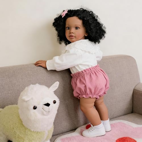 Muñeca Reborn Bebé 26 Pulgadas Realista Negra miniatura 1