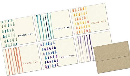 Note Card Cafe Thank You Cards With Kraft Envelopes | 72 Pack | Painted Thank You | Blank Inside, Glossy Finish | For Greeting Cards, Occasions, Birthdays, Gifts #TOP11