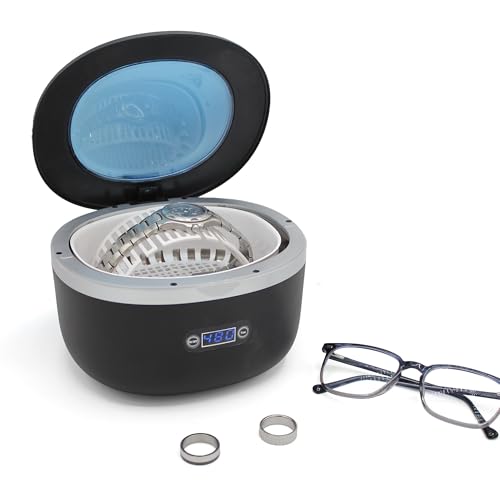 FISHTEC Nettoyeur Ultrasons XL - Capacité 750 ml Ecran digital Minuterie 5 cycles avec durée de cycle restante Nettoyage montre lunette bijoux bagues